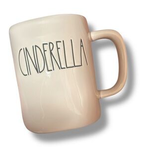 Rae Dunn Cinderella Mug double sided illustration and spell out blue Princess